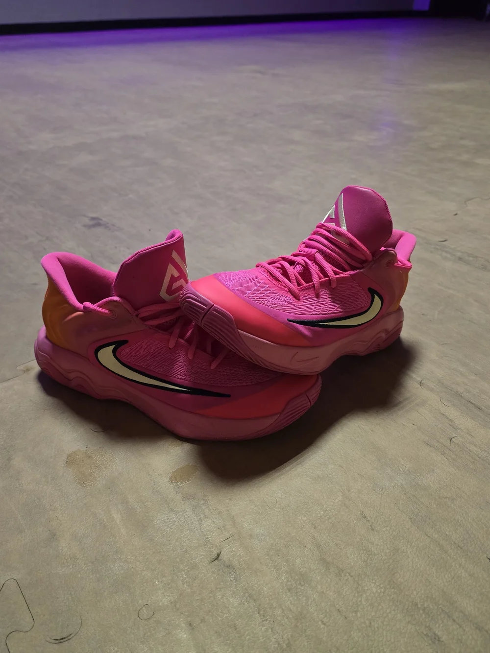 Nike Giannis Immortality 4 Pink and Orange Mens Performance Basketball Shoes